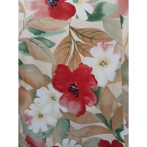 Talbots Silk/Cotton-Tans- Red- Floral Skirt W-18/ Side Zipper/ Lined-Fall Colors - Picture 2 of 16